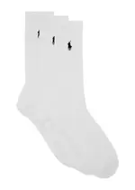 Polo Ralph Lauren Logo-embroidered Stretch-cotton Socks - set of Three - White - One Size One Size