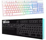 Orzly Hornet RX250-K White RGB Gaming Keyboard USB 2.0 - NEW