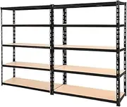 GIANTZ 2.4M X 1.8M Garage Shelving, Warehouse Racking System Rack Storage Shelves Black