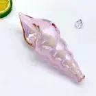 NEW 4" Pink Glass Pipe Conch Plating Discoloration Pyrex Smoking Tube Handmade