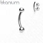 2 Pc Solid G23 Implant Titanium CZ Curve Bar Rook Daith Piercing Eyebrow Ring
