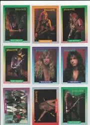 MEGADETH curated lot (9); Brockum Rock Cards 1991; thrash metal; NM; scans (M2)