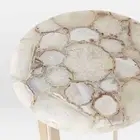 White Agate Stone Top HAndmade Center Coffee Table Top, agate Console Table Deco
