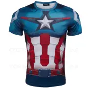 Avengers Age of Ultron Captain Amercia T-shirt Cosplay Costume T-shirt
