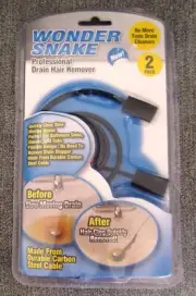 Wonder Snake Professional Drain Hair Remover Durable Carbon Steel Cable, NEW
