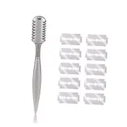 Double-Edge Hair Razor Comb with 10 Replacement Blades, Professional Hair