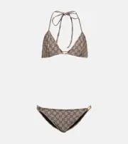 [Gucci] Gucci GG halterneck bikini AU 12 brown