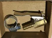 Qty=1, Open Flow Straight Lock-On Air Chuck with Clip for Tire Inflator, brass