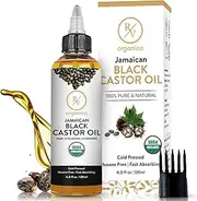 RV Organica Jamaican Black Castor Oil with Relaxers | USDA Certified, Cold-Pressed Oil for Hair Growth & Skin Moisturizing | For Men & Women | 4 fl oz