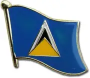 Wholesale Pack of 3 St Lucia Country Flag Bike Hat Cap lapel Pin