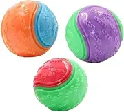 3 Pack Squeaky Dog Balls, Scooby Doo Balls for Satisfy Chewing Instincts & Relieve Teething Discomfort, Interactive Dog Toys for Aggressive Chewers, Raised Cleaning Balls for Small, Medium, Large Dogs