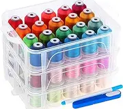 New brothread 60 Brother Colors 500m Each Embroidery Machine Thread with Clear Plastic Storage Box for Embroidery Sewing Machine