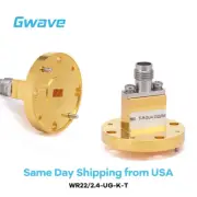 WR-22 to 2.4mm Female Straight Waveguide to Coax Adapters with UG-383/U Flange