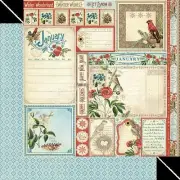 Graphic 45 Time to Flourish Collection Winter 8" January Cut Apart Cardstock
