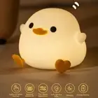 Rechargeable Touch LED Night Light Cute Silicone Duck Lamp For Kids Room Bedside