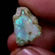 09.60Ct Natural Multi Fire Ethiopian Welo Opal Spicemen Rough Gemston USA DEALER