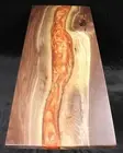 Live Edge Walnut Emerald orange Dining Epoxy Table – Custom Handmade Kitchen