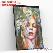Paint By Numbers Kit Woman Abstract Painting Canvas Oil Brush Beginner Wall Art