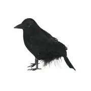 Halloween Feathered Crow Realistic Corbie Bird Props Indoor Outdoor Decorations