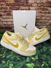 Nike Air Jordan 1 Low Yellow Ochre Vanilla White Womens Size 11 DC0774-170