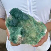 3.2lb Natural Green cube FLUORITE Quartz Crystal Cluster Mineral Specimen