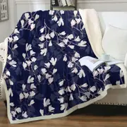 White Flowers and In the Dark Flowers Throw Blanket