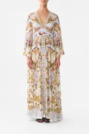 KIMONO SLEEVE DRESS WITH SHIRRING DETAIL THRONE GAMES