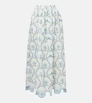 [Agua by Agua Bendita] Agua by Agua Bendita Tangelo floral linen maxi skirt UK 12 white