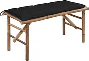 Garden Bench Folding Garden Bench with Cushion 118 cm Bamboo