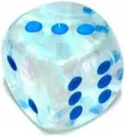 Borealis 12mm d6 Icicle/Light Blue Luminary Dice Block (36 dice)