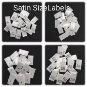 Size Labels Printed White Satin Large Bulk Pack 500 Labels Your Choice 10 x 50