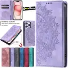 For iPhone 16 15 14 13 12 11 Plus Pro Max XS Case Leather embossing Wallet Cover
