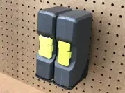 Double bit or socket ratchet case holder for Ryobi link rail, wall, or pegboard
