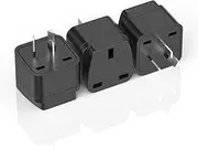 3PCS UK to AU Universal Travel Plug, The United Kingdom to Australia International Travel Adapter, Travel Power Plug for Australia, China, Fiji, and More, Black