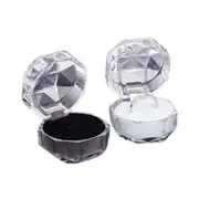 20pcs Acrylic Octagonal Jewelry Ring Earrings Box Transparent Display Cases