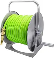 Stainless Steel Garden Hoses Reel, Garden Pipe Storage Cart Exclude Winding Tool Portable Hose Watering Gun Artifact Storage Rack