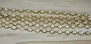 Clear Crystal Conncetor Bezal Chain, 12x14mm Beads, Gold Pleted, Jwellary Making