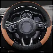 MeiKeL PU Leather Car Steering Wheel Cover Fit for CX-3 CX-4 CX-5 CX-7 CX-9 Mazda 3 Axela 6 Gh Gj Demio Anti-Slip Funda Volante (Color Name : Brown)