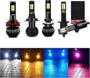 MeiKeL 2pcs COB LED Fog Lights Dual Color Flash Automobile 9005 9006 H3 H7 H8 H11 H27 880 881 Tuning Car Universal Ice Blue Bulbs (Emitting Color : White and Yellow, Socket Type : H11)