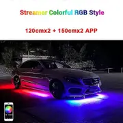 Led Car Underglow Lights Remote/app Control Chassis Neon Lights Rgb Flexible Strips Atmosphere Lamp Underbody System Waterproof Colorful 120 150cm