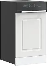 Kalmar White Dishwasher Panel, 45x1.5x67 cm Engineered Wood Cabinet for Kitchen Appliance Protection, Easy Clean Storage Doors