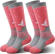 [IRAMY] Merino Wool Blend Kids Ski Socks Winter Warm Thermal Snow Socks, Skiing Snowboarding Skating for Toddler Boys and Girls