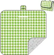 IUOUTG Waterproof Picnic Blanket Extra Large Outdoor Foldable Waterproof Sand Mat for Beach Camping Hiking 3 Layers PlaidAll-in-One Portable Mat