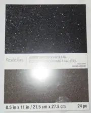 Recollections Cardstock Paper 8 1/2" x 11" 24 Sheets Single Color BLACK GLITTER