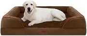 Comfort Expression Orthopedic Jumbo Dog Bed for Extra Large Dogs, Jumbo Breed Waterproof Dog Bed, PV Washable Dog Sofa Bed with Removable Cover & Non-Slip Bottom(Jumbo,Chocolate Brown)