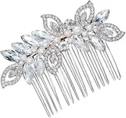 WRITWAA 1pc Elegant Crystal Inlaid Alloy Hair Comb for Women Bridal Hair Accessory Silver for Weddings and Parties Stylish present for Loved Ones Workmanship and Design