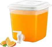 Drinks Dispenser with Tap, 3.5 L Fridge Water Dispenser with Tap, Large Capacity Drink Dispenser, Plastic, Refillable Ice Water Bucket with Lid