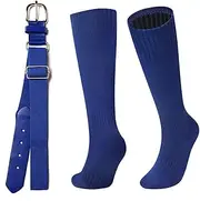 [fjberrtsat] Youth Combo Adjustable Baseball Socks & Softball Elastic Waist Belt for Men and Women