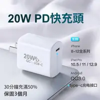 在飛比找momo購物網優惠-【聆翔】20W PD快充頭(支援QC3.0 充電頭 蘋果充電