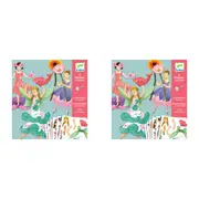 2x Djeco Fairies Paper Puppets Kids/Children Creative Crafts/Art Kit Set 6y+
